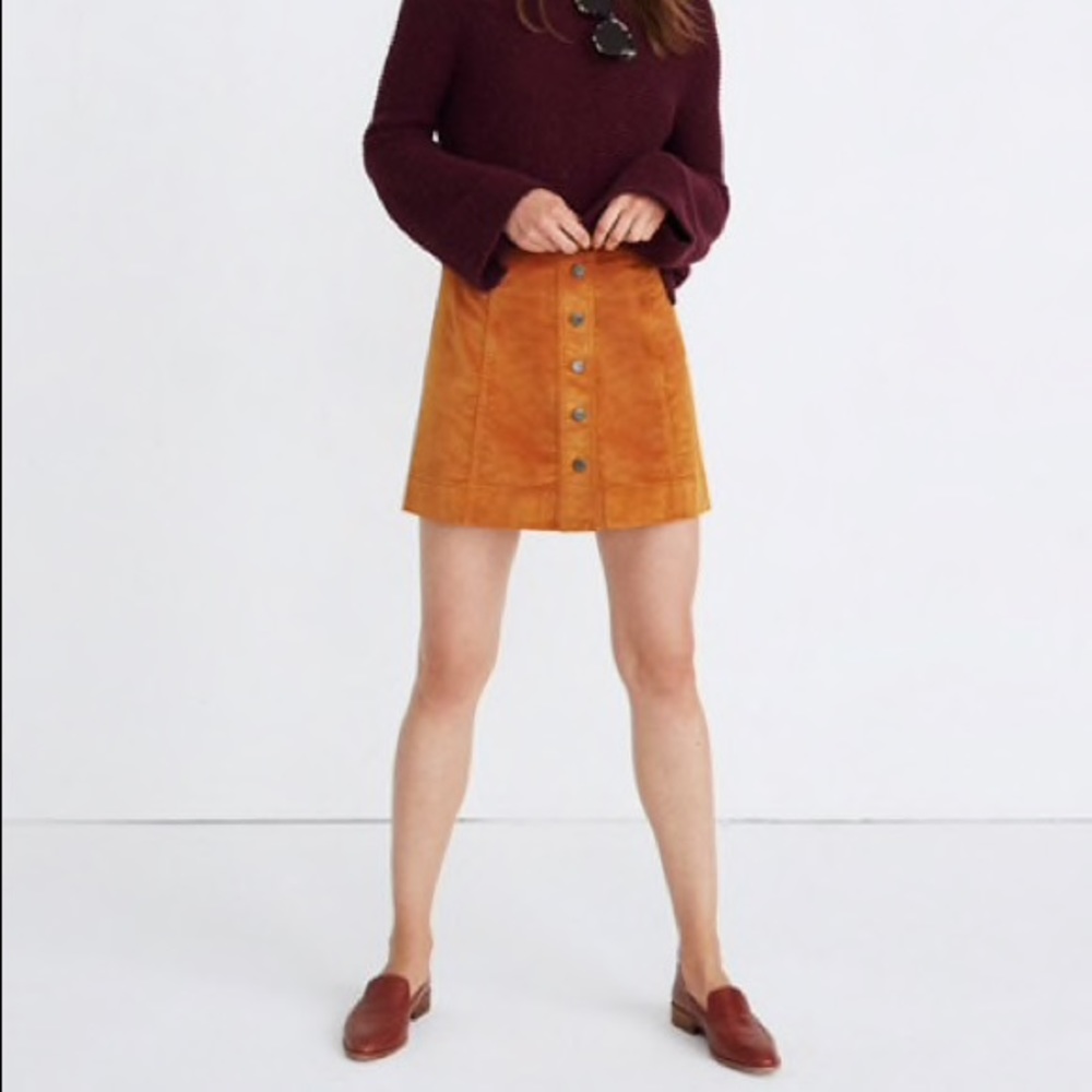 Madewell Army Green A-Line Skirt
